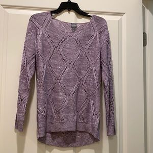 Lilac New York and Company sequin tunic sweater